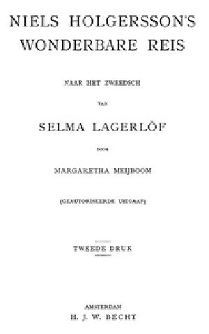 [Gutenberg 29320] • Niels Holgersson's Wonderbare Reis